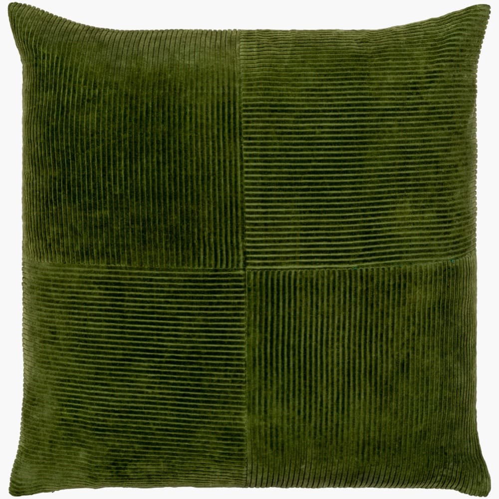Corduroy Quarters Olive Pillow by Livabliss