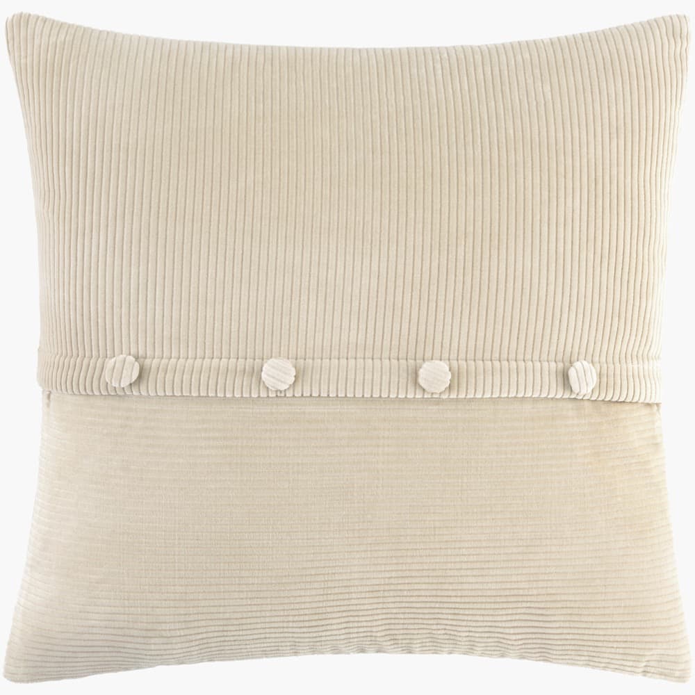Corduroy Quarters Beige Pillow by Livabliss