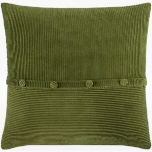 Corduroy Quarters Olive Pillow by Livabliss