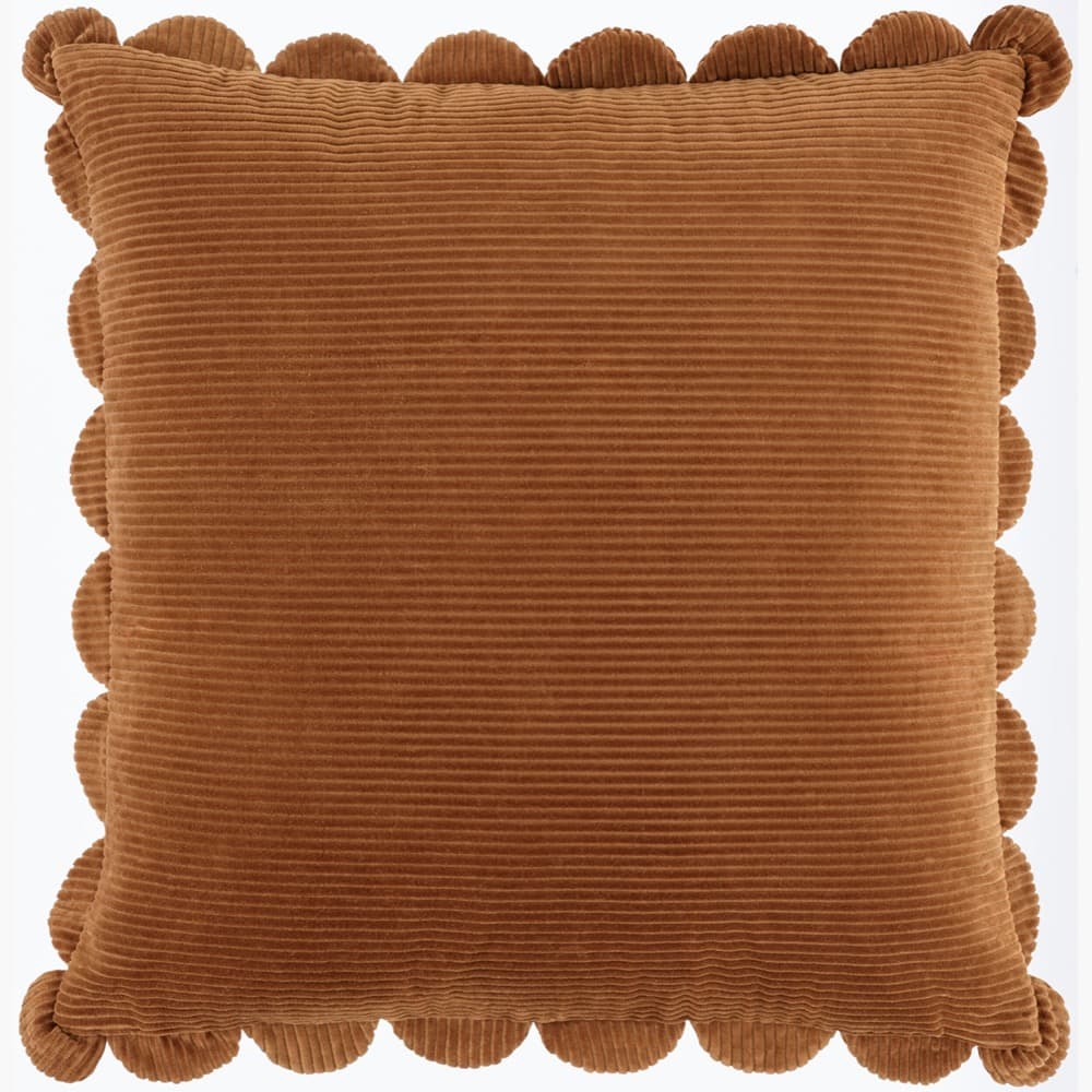 Corduroy Quarters Rust Pillow by Livabliss