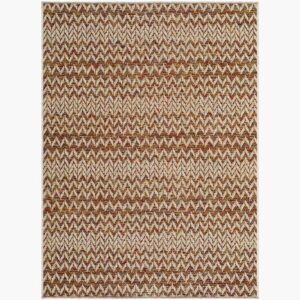 Crete Burnt Orange  Outdoor Rug by Livabliss