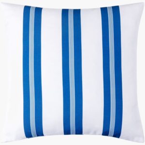 Classic Stripe White Outdoor Pillow by Livabliss