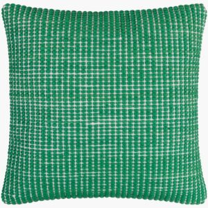 Chunky Grid Green Pillow by Livabliss