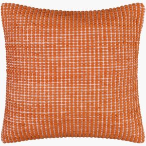 Chunky Grid Orange Pillow by Livabliss