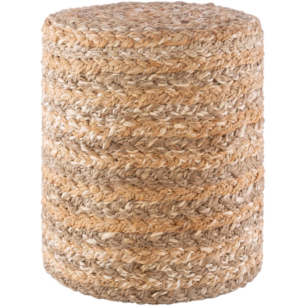 Durban Tan Jute Pouf by Livabliss