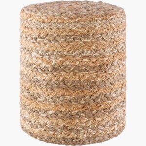 Durban Tan Jute Pouf by Livabliss