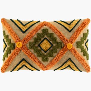 Declan Orange Pillow by Livabliss