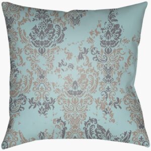 Moody Damask Charcoal Outdoor Pillow by Livabliss