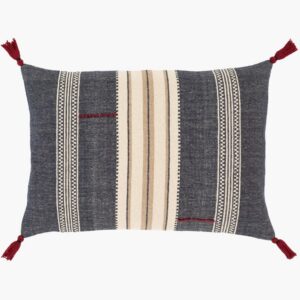 Dashing Dark Blue Pillow by Livabliss