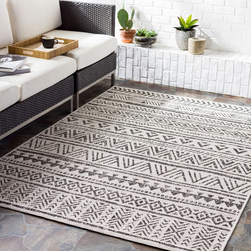 Eagean Black Outdoor Rug by Livabliss - Image 2