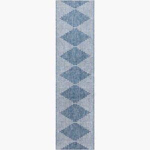 Eagean Dark Blue  Outdoor Rug by Livabliss