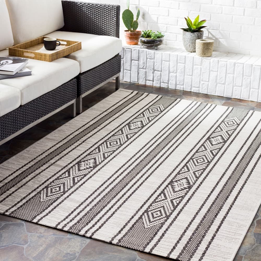 Eagean Black Outdoor Rug by Livabliss - Image 2