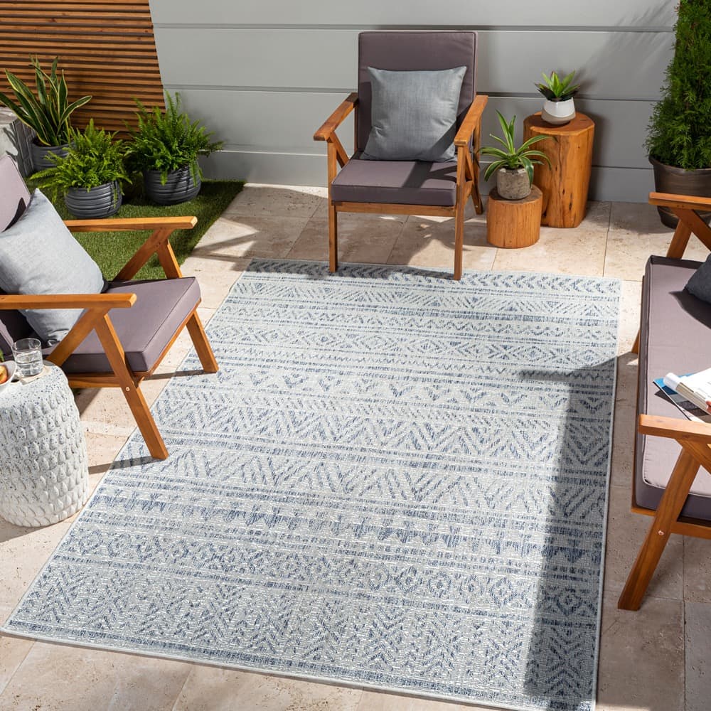 Eagean Navy Outdoor Rug by Livabliss - Image 2