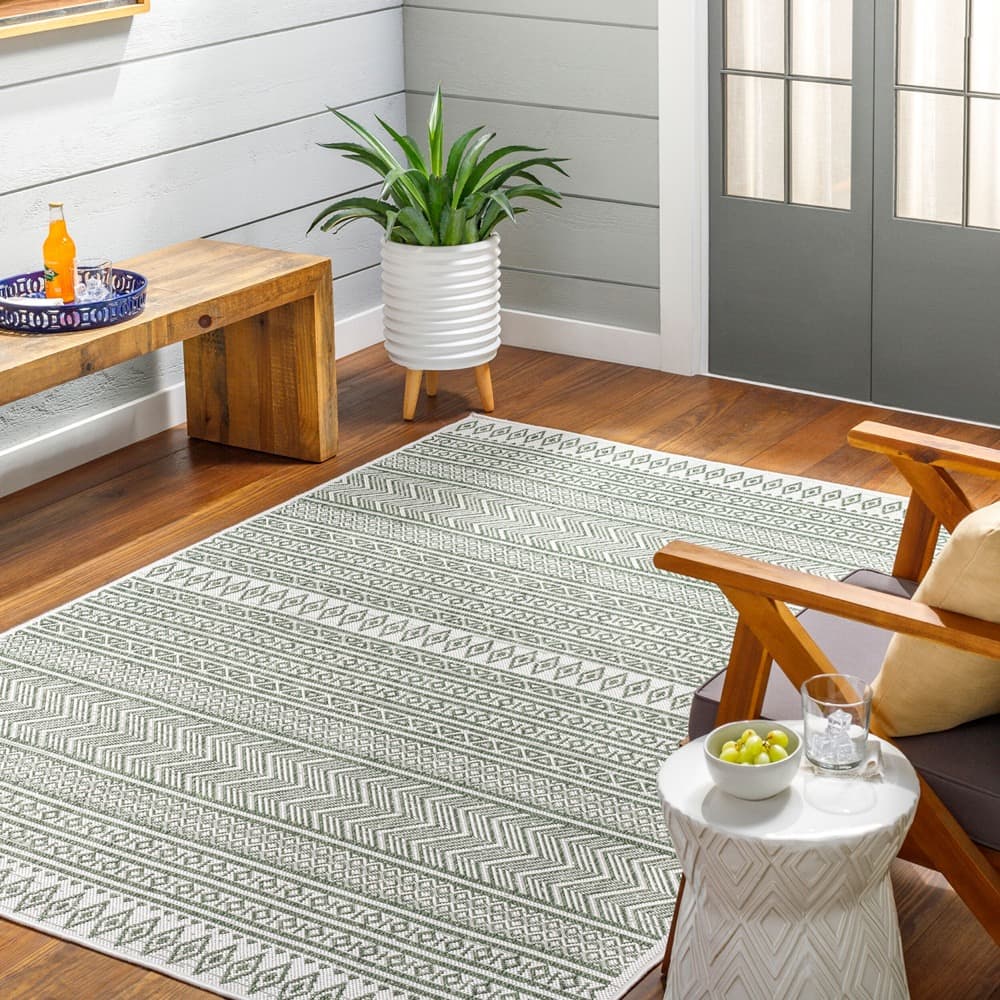 Eagean Grass Green Outdoor Rug by Livabliss - Image 2