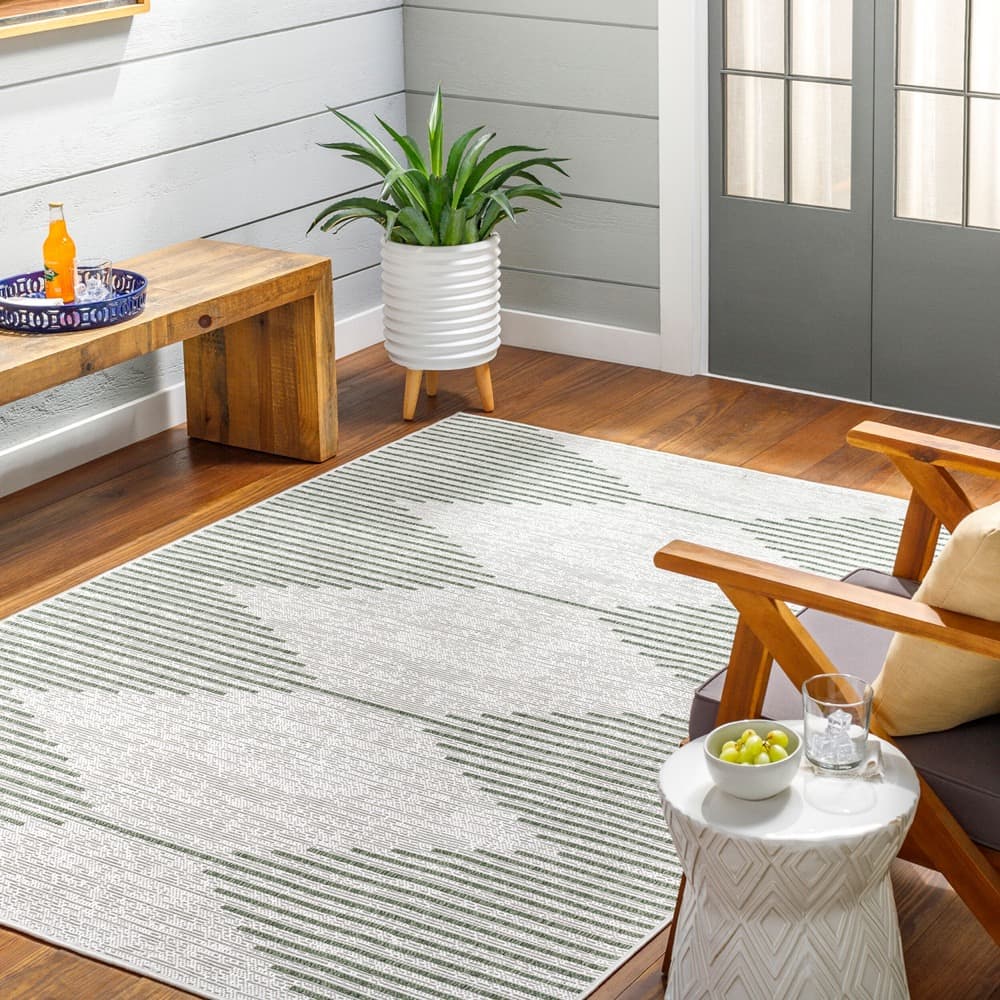 Eagean Grass Green Outdoor Rug by Livabliss - Image 2