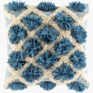 Edric Blue Pillow by Livabliss