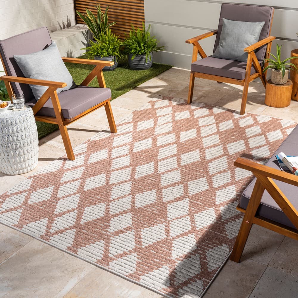 Greenwich Dusty Pink Outdoor Rug by Livabliss - Image 2
