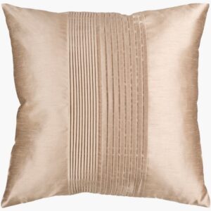 Solid Pleated Beige Pillow by Livabliss