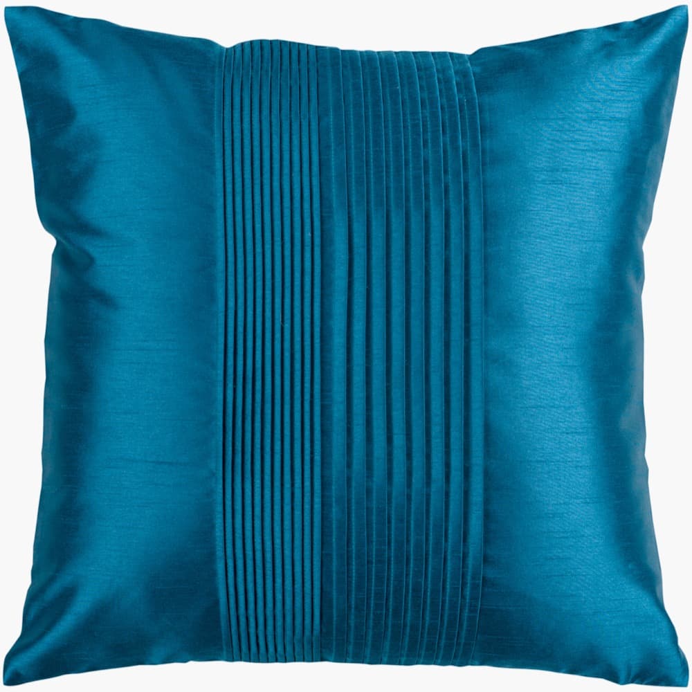 Solid Pleated Blue Pillow by Livabliss