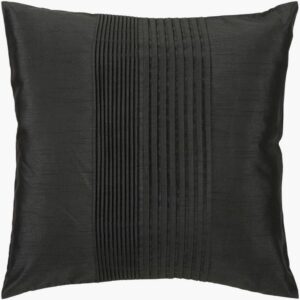 Solid Pleated Black Pillow by Livabliss