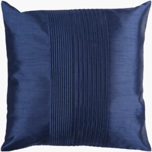 Solid Pleated Blue Pillow by Livabliss