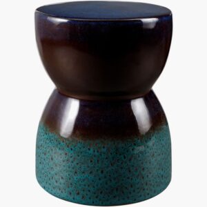Hourglass Dark Brown Ceramic Garden Stool by Livabliss