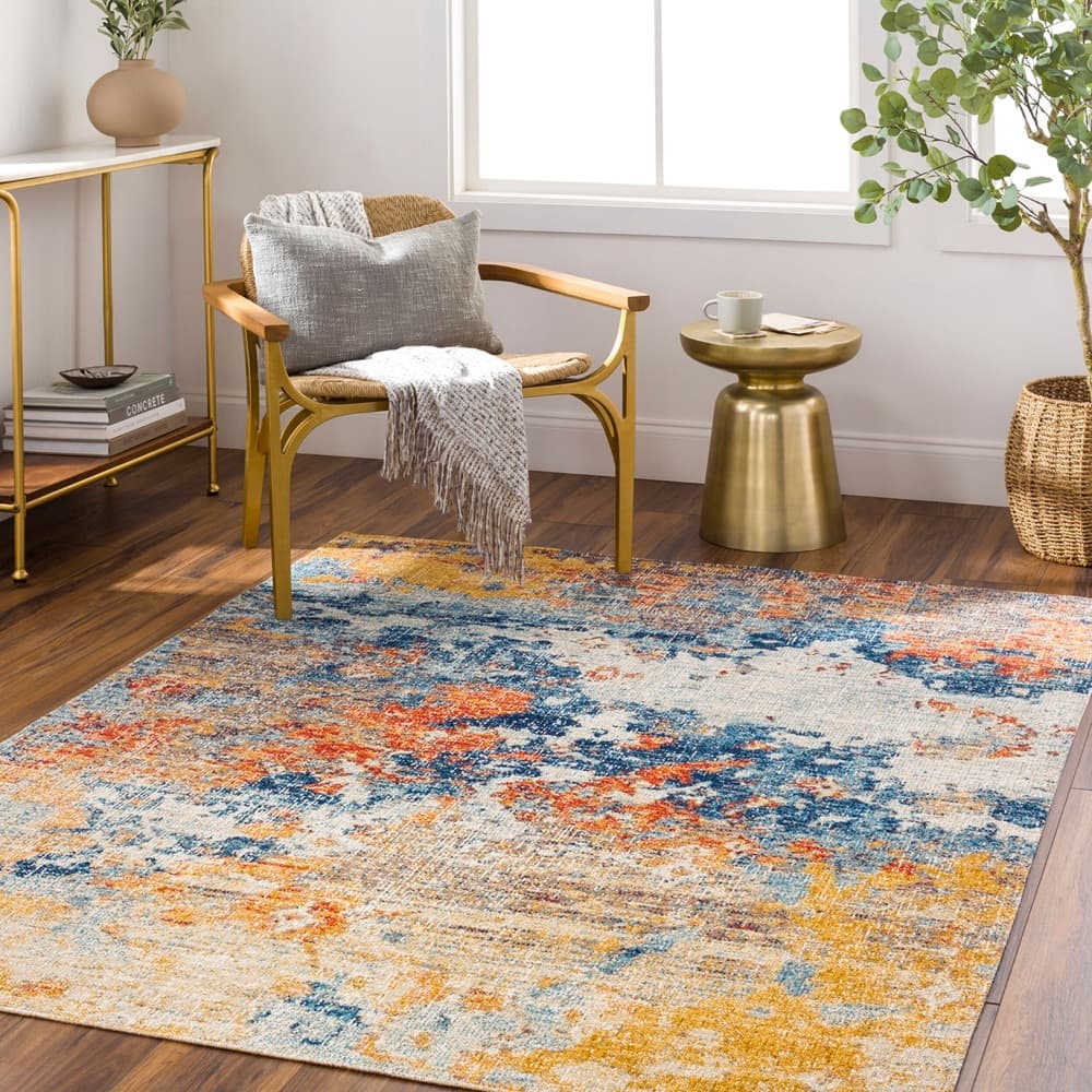 Huntington Beach Orange Outdoor Rug by Livabliss - Image 2