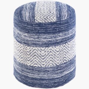 Levi Blue Cotton Pouf by Livabliss