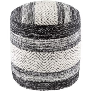 Levi Black Cotton Pouf by Livabliss