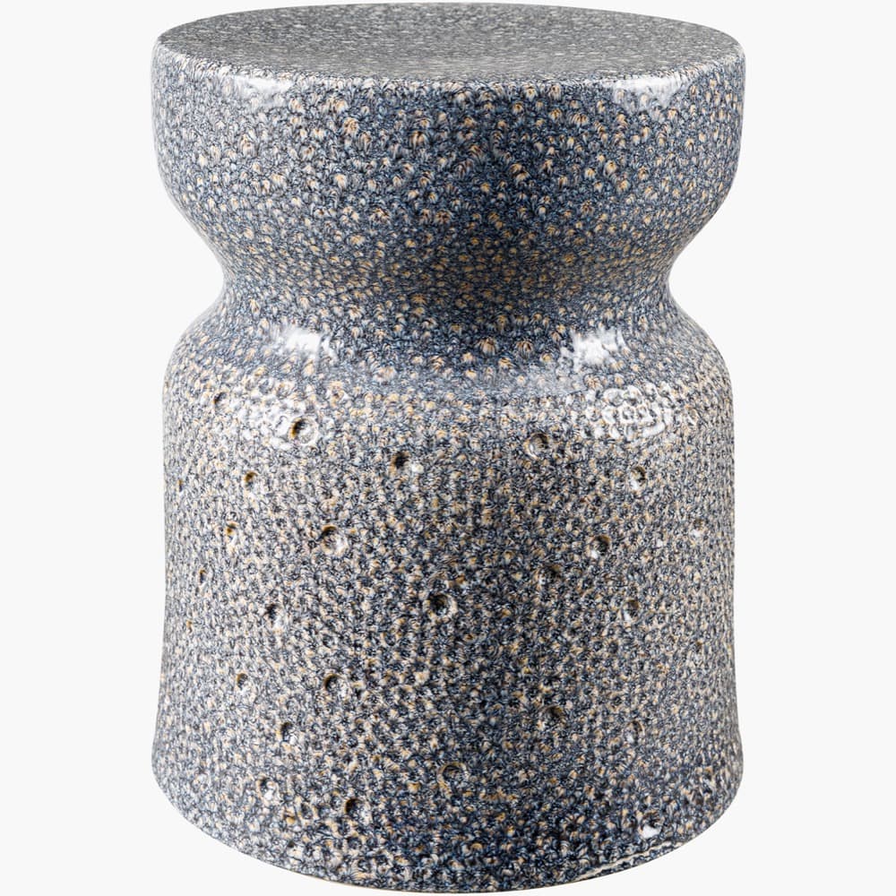 Jewels Blue Ceramic Garden Stool by Livabliss