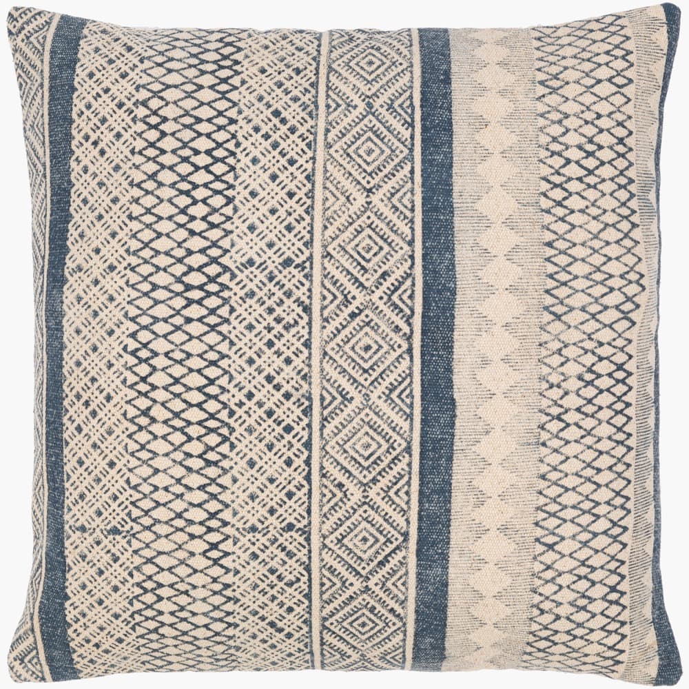 Janya Dark Blue Pillow by Livabliss
