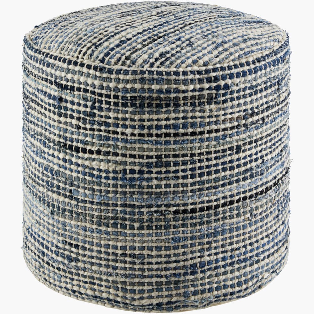 Kawe Midnight Blue Jute Pouf by Livabliss