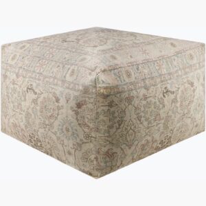 Kalina Dark Brown Polyester Pouf by Livabliss