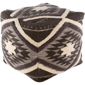 Lachlan Dark Brown Cotton Pouf by Livabliss