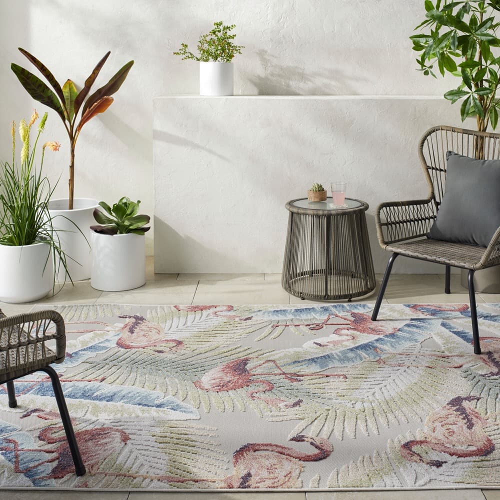 Lakeside Light Slate Outdoor Rug by Livabliss - Image 2