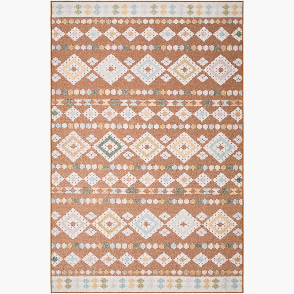 Lakeside Rust Outdoor Rug by Livabliss
