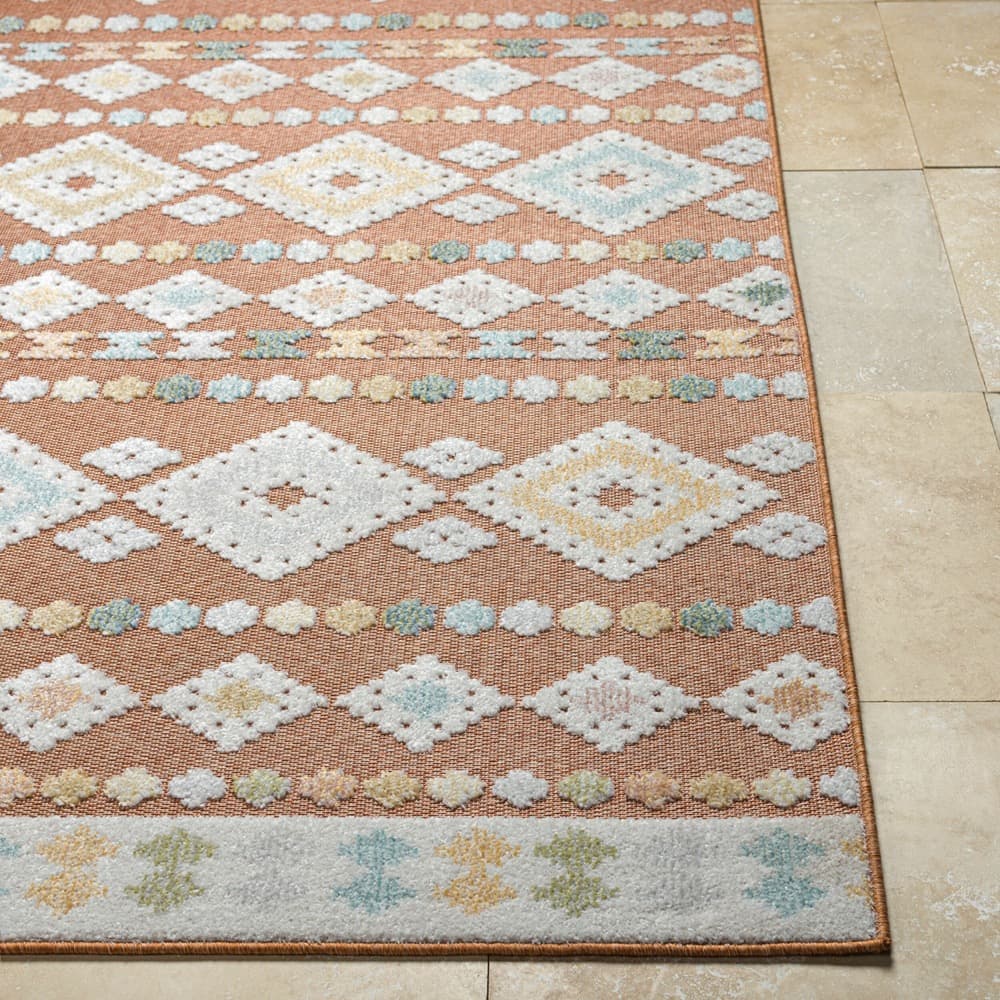 Lakeside Rust Outdoor Rug by Livabliss - Image 4