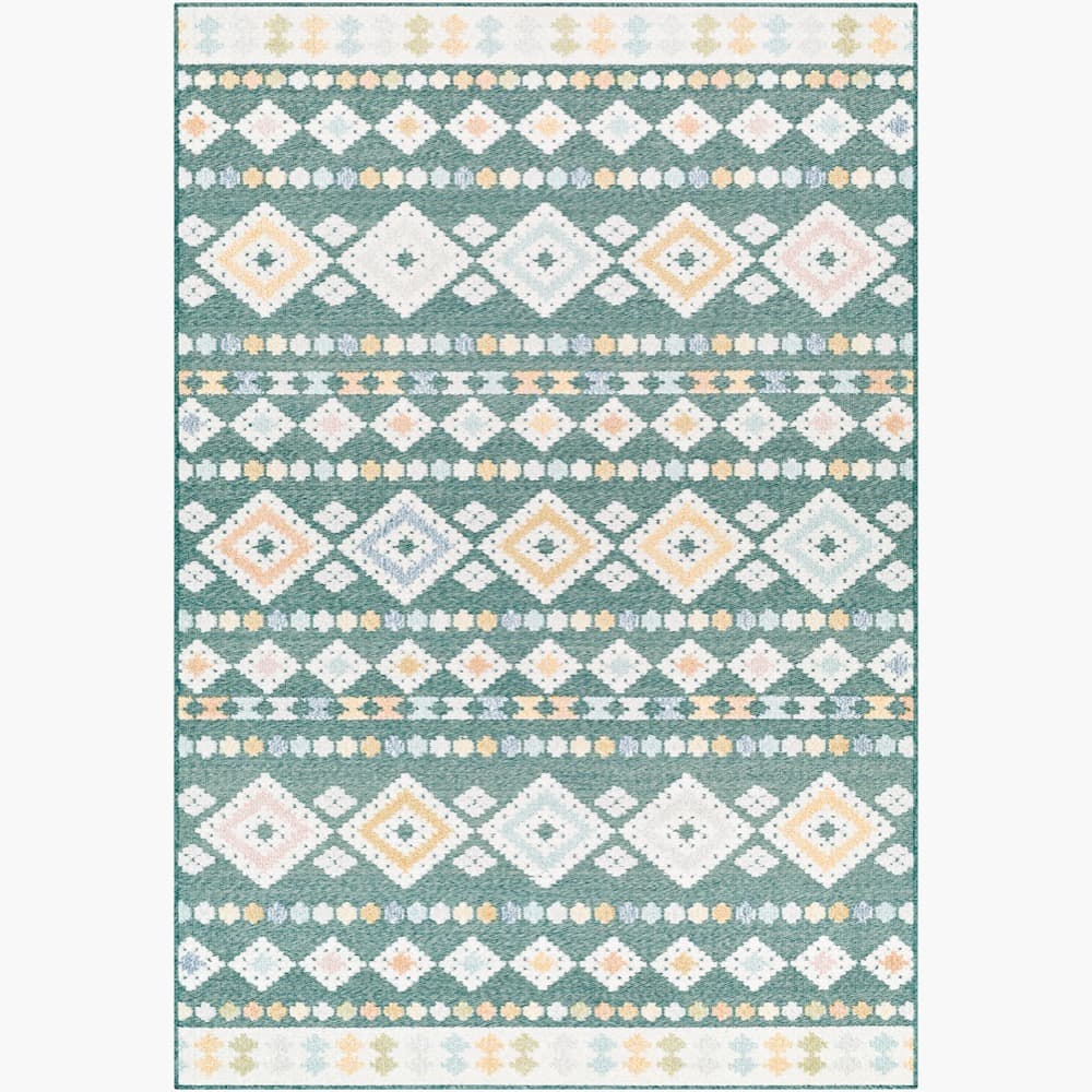 Lakeside Medium Green Outdoor Rug by Livabliss