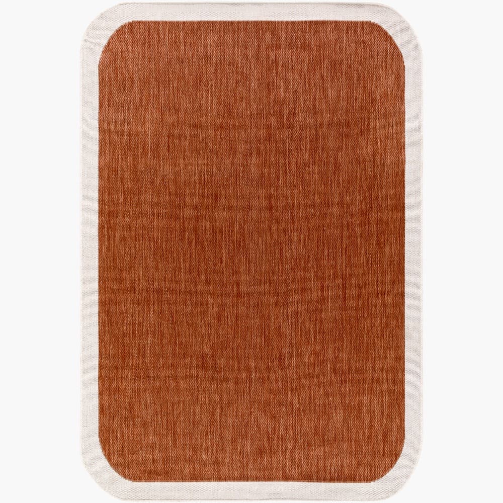 Miami Beach Burnt Orange Outdoor Rug by Livabliss