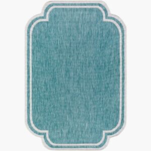 Miami Beach Aqua Outdoor Rug by Livabliss
