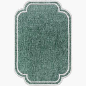 Miami Beach Medium Green Outdoor Rug by Livabliss
