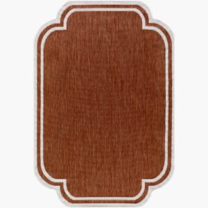 Miami Beach Burnt Orange Outdoor Rug by Livabliss