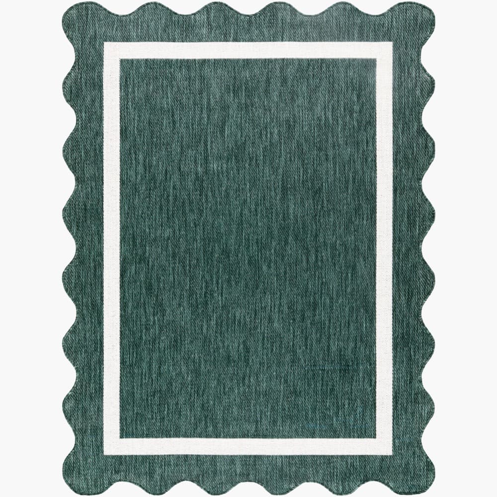 Miami Beach Dark Green Outdoor Rug by Livabliss