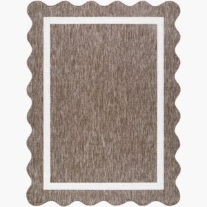 Miami Beach Dark Brown Outdoor Rug by Livabliss
