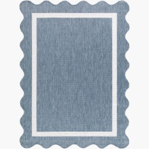 Miami Beach Blue Outdoor Rug by Livabliss