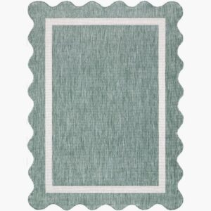 Miami Beach Medium Green Outdoor Rug by Livabliss