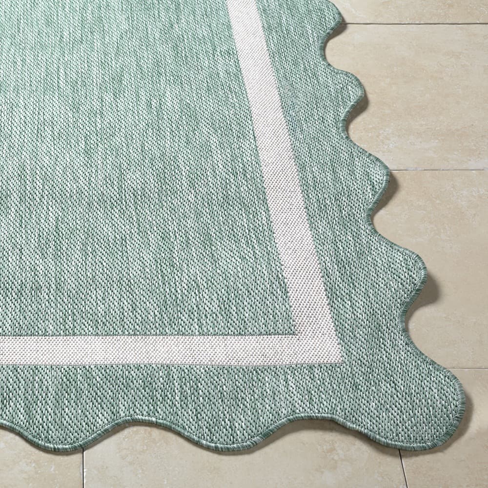 Miami Beach Medium Green Outdoor Rug by Livabliss - Image 3
