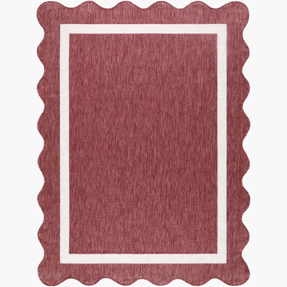 Miami Beach Burgandy Outdoor Rug by Livabliss