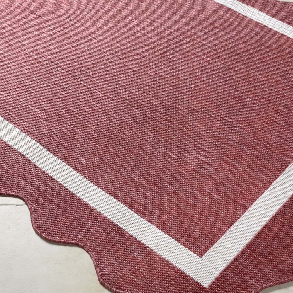 Miami Beach Burgandy Outdoor Rug by Livabliss - Image 2