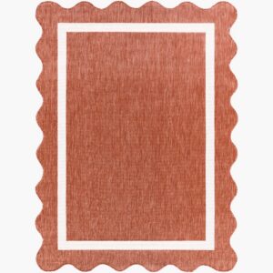 Miami Beach Rust Outdoor Rug by Livabliss